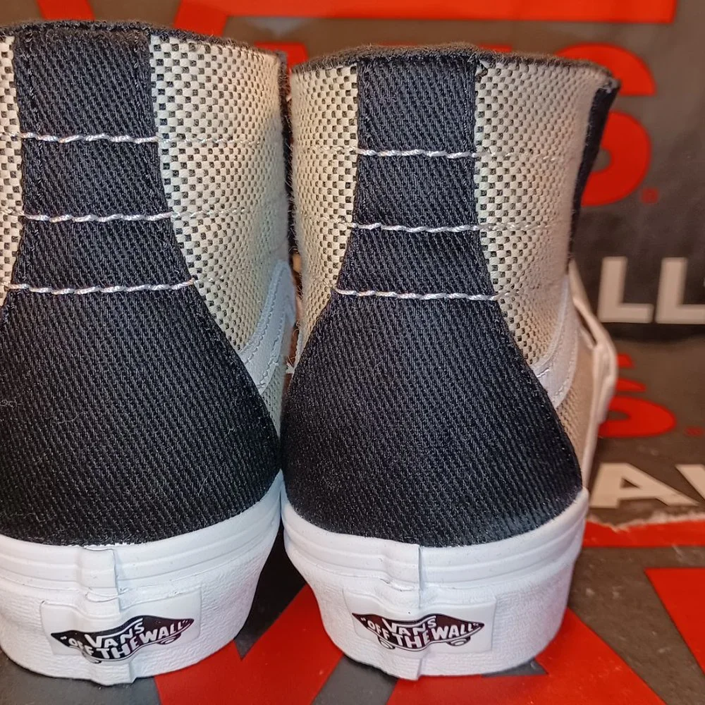 Vans Sk8 Hi Tapered 2-Toned Linen Black/True White Mens 7.5/Womens 9 VN0A4U16WRJ